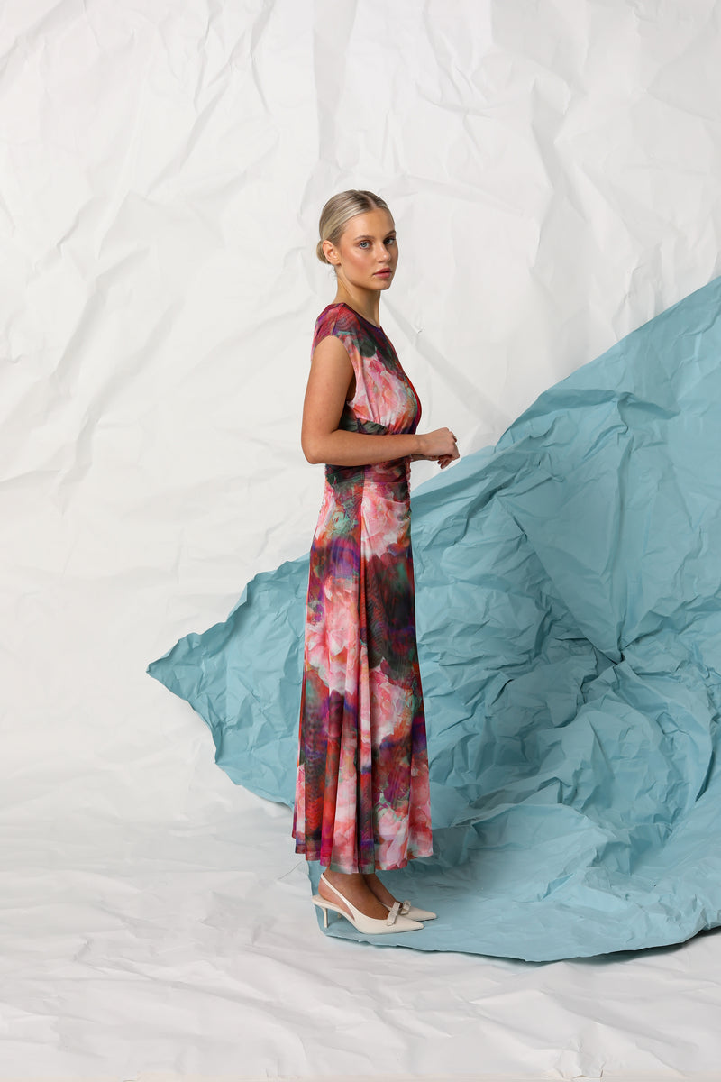 kachel silk dress Kachel Brooklyn Maxi Dress ROSSELLINI + SHINE