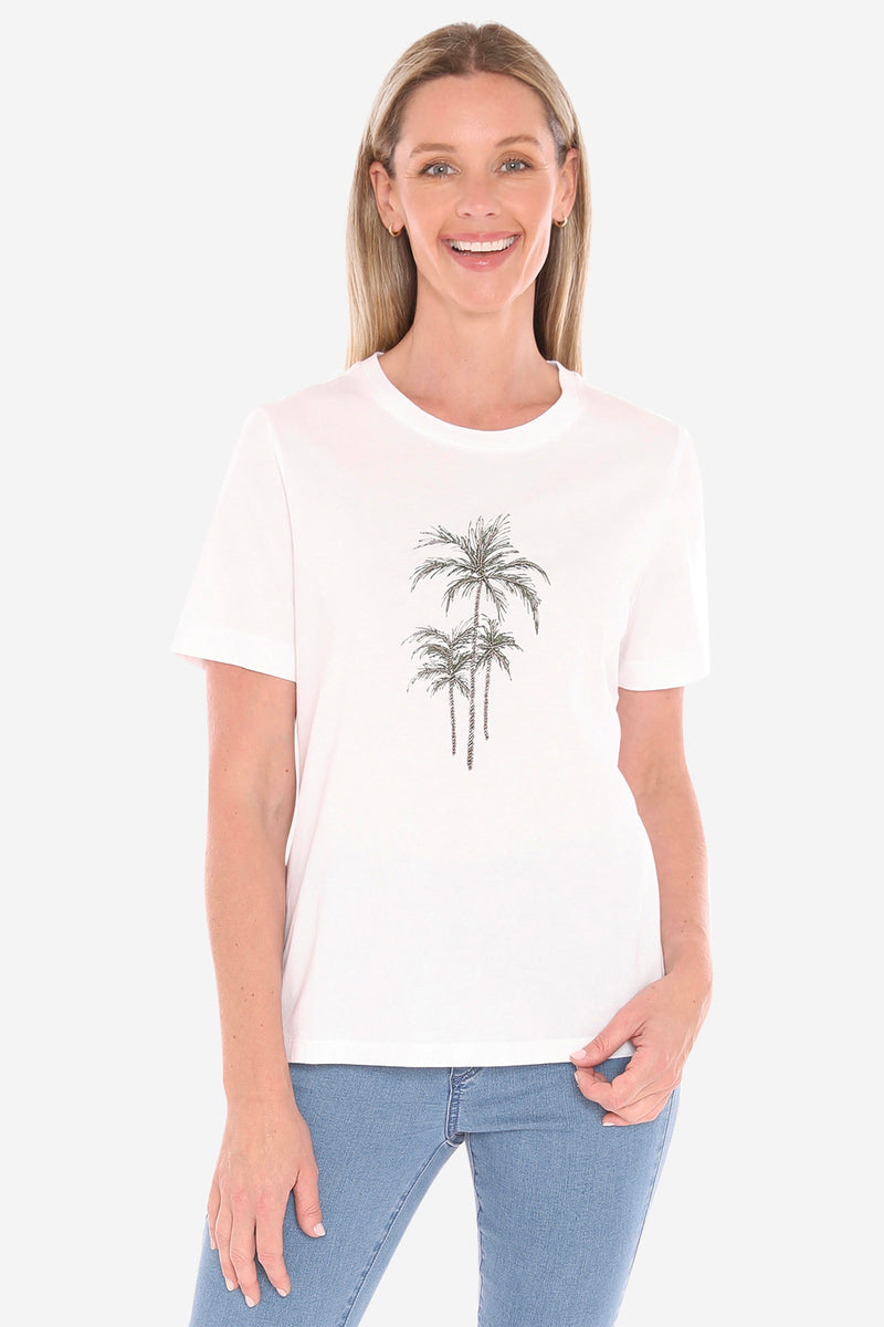 Jump Beaded Tee - Basil