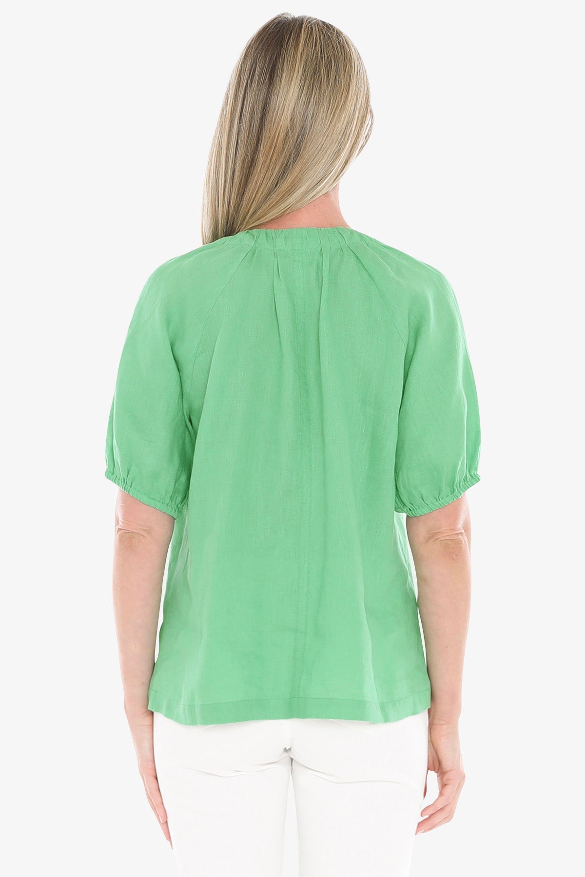 Jump Ruched V-Neck Top - Apple