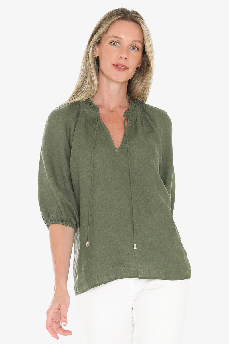 Jump Ruffle Top - Basil