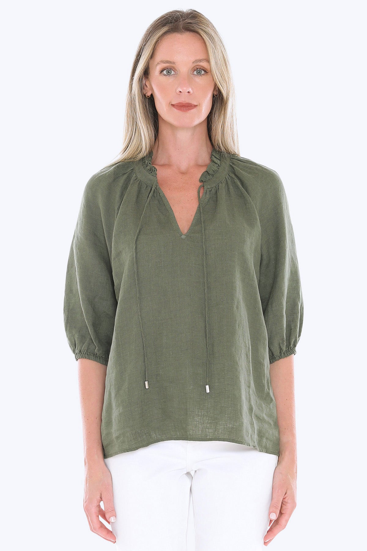 Jump Ruffle Top - Basil