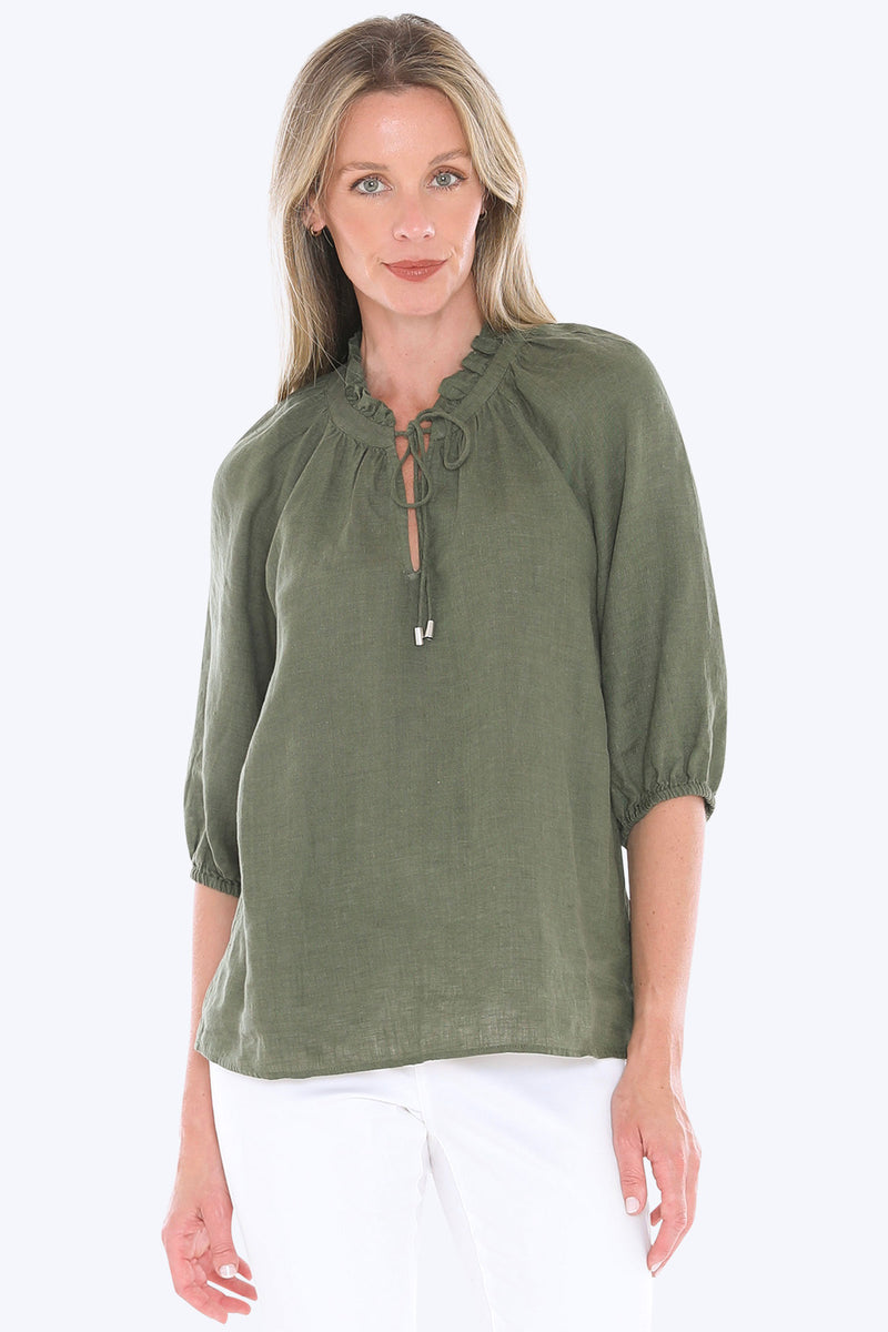 Jump Ruffle Top - Basil