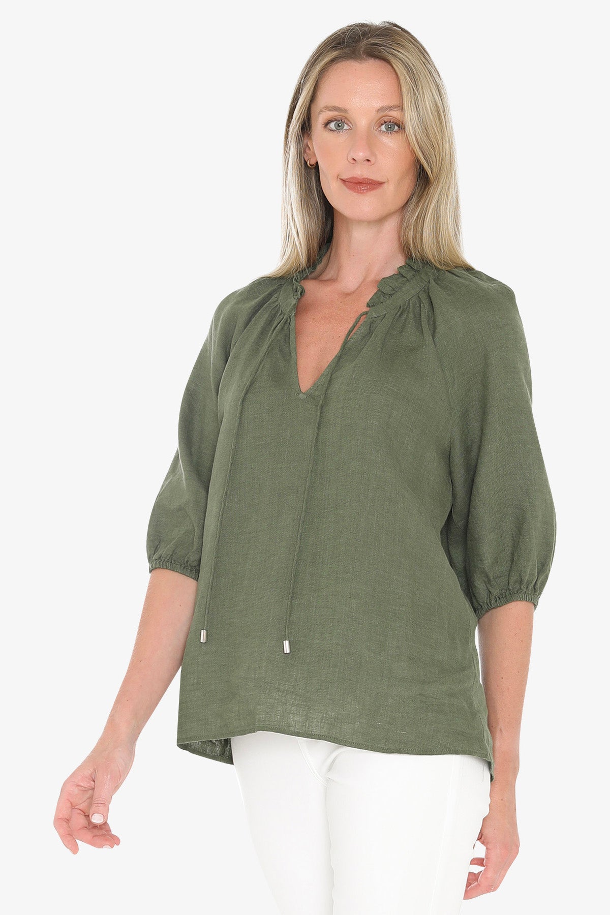 Jump Ruffle Top - Basil