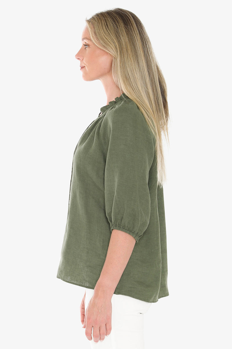 Jump Ruffle Top - Basil