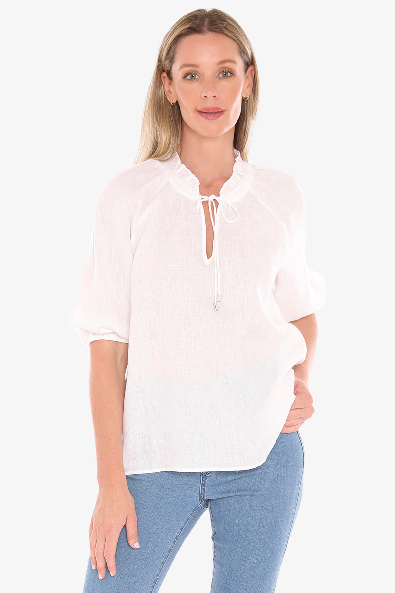 Jump Ruffle Top - White