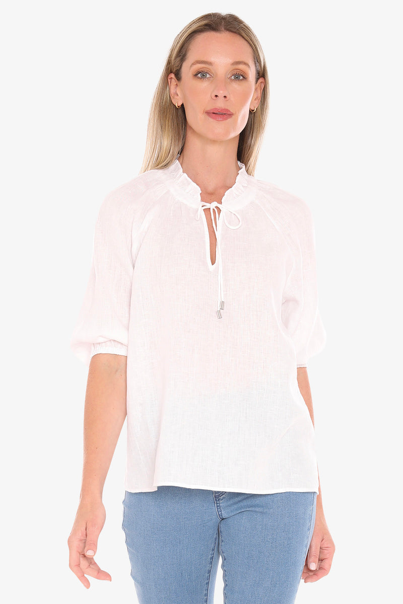 Jump Ruffle Top - White
