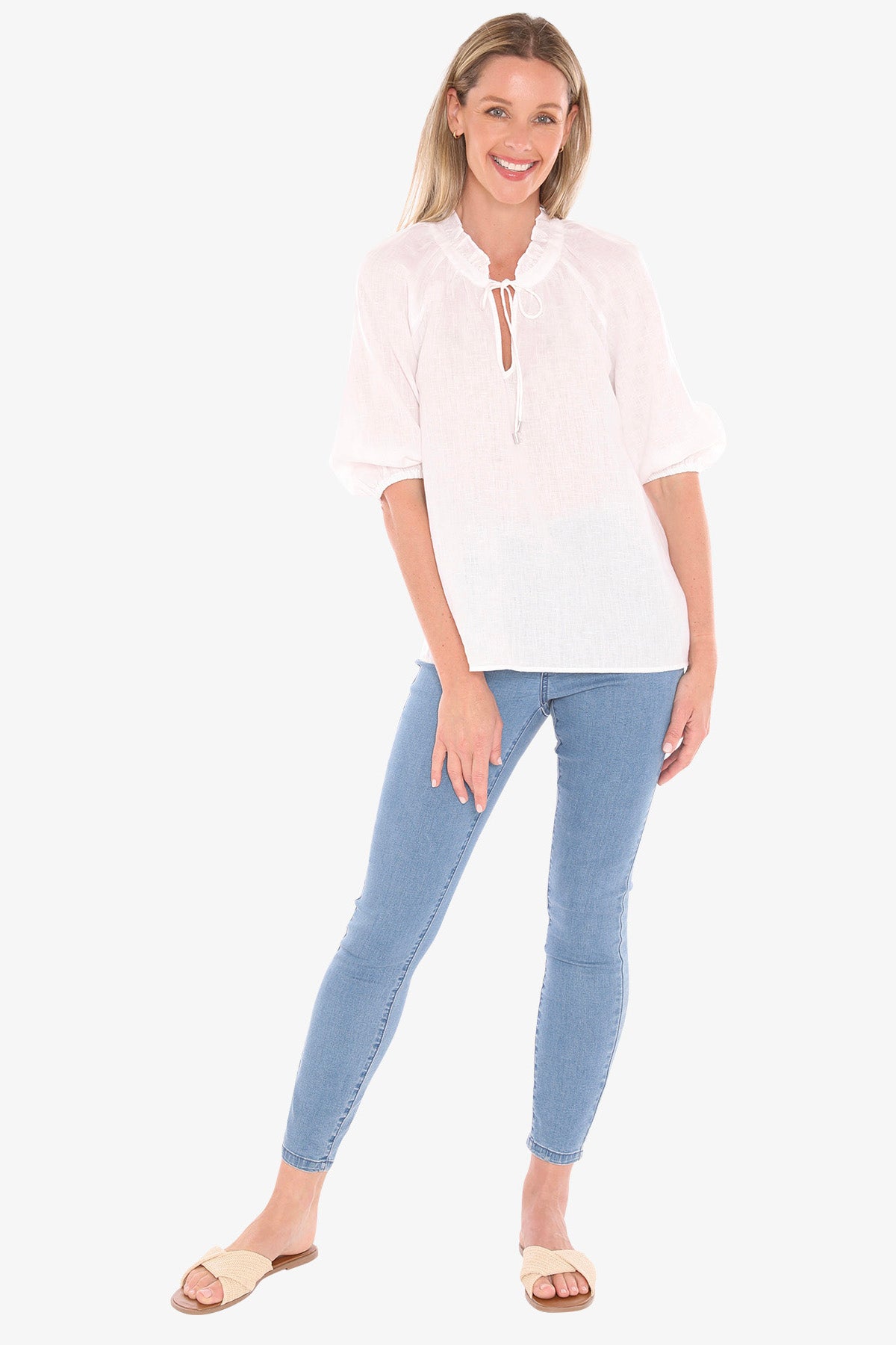 Jump Ruffle Top - White