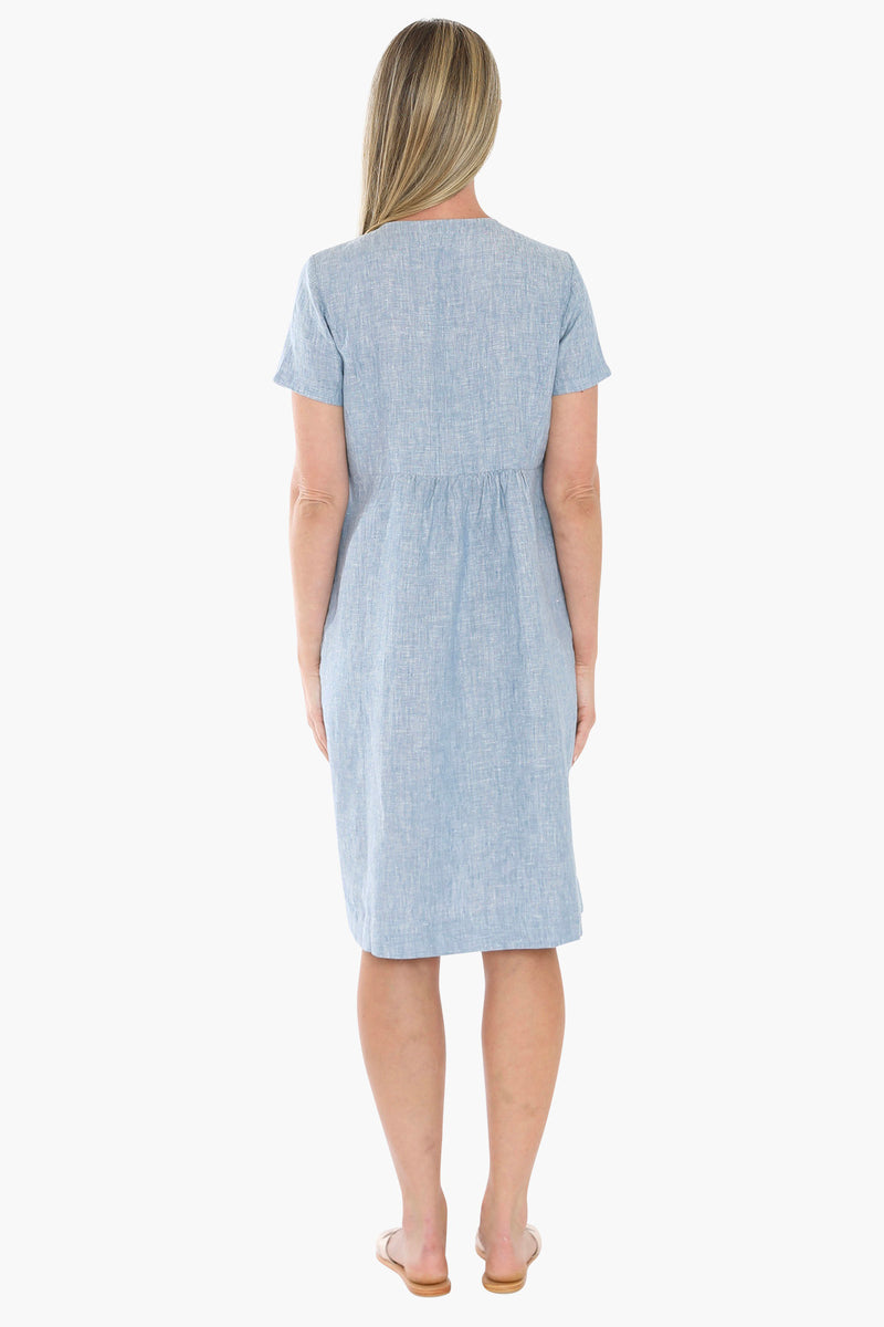 Jump Button Through Dress - Ocean