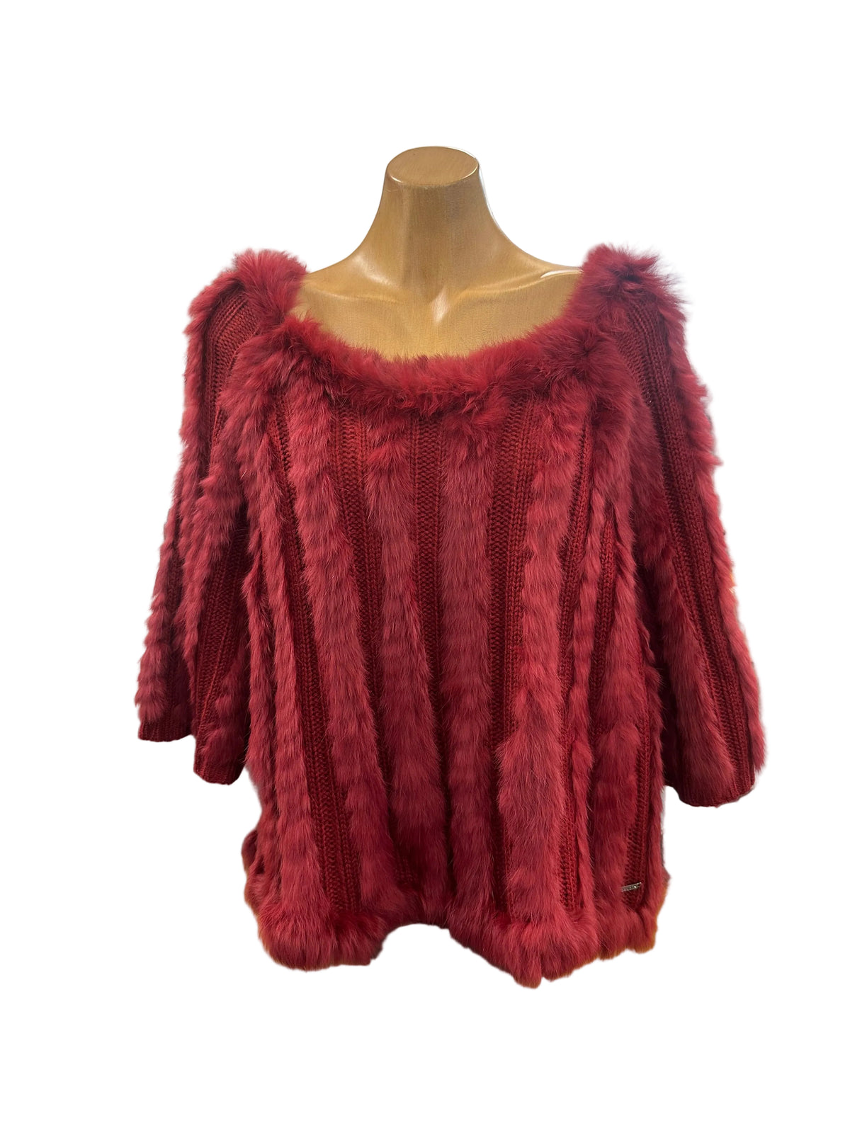 Gaudi Fur Sweater - Wine Red