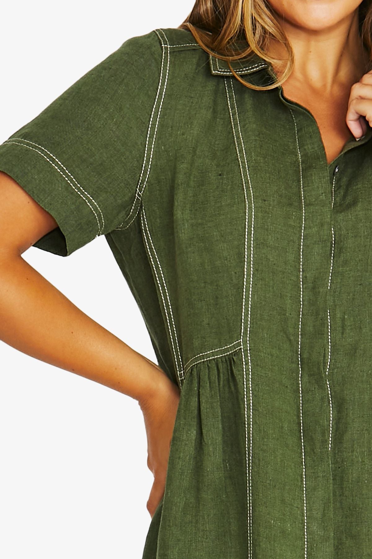 Jump Seam Detail Shirt Dress