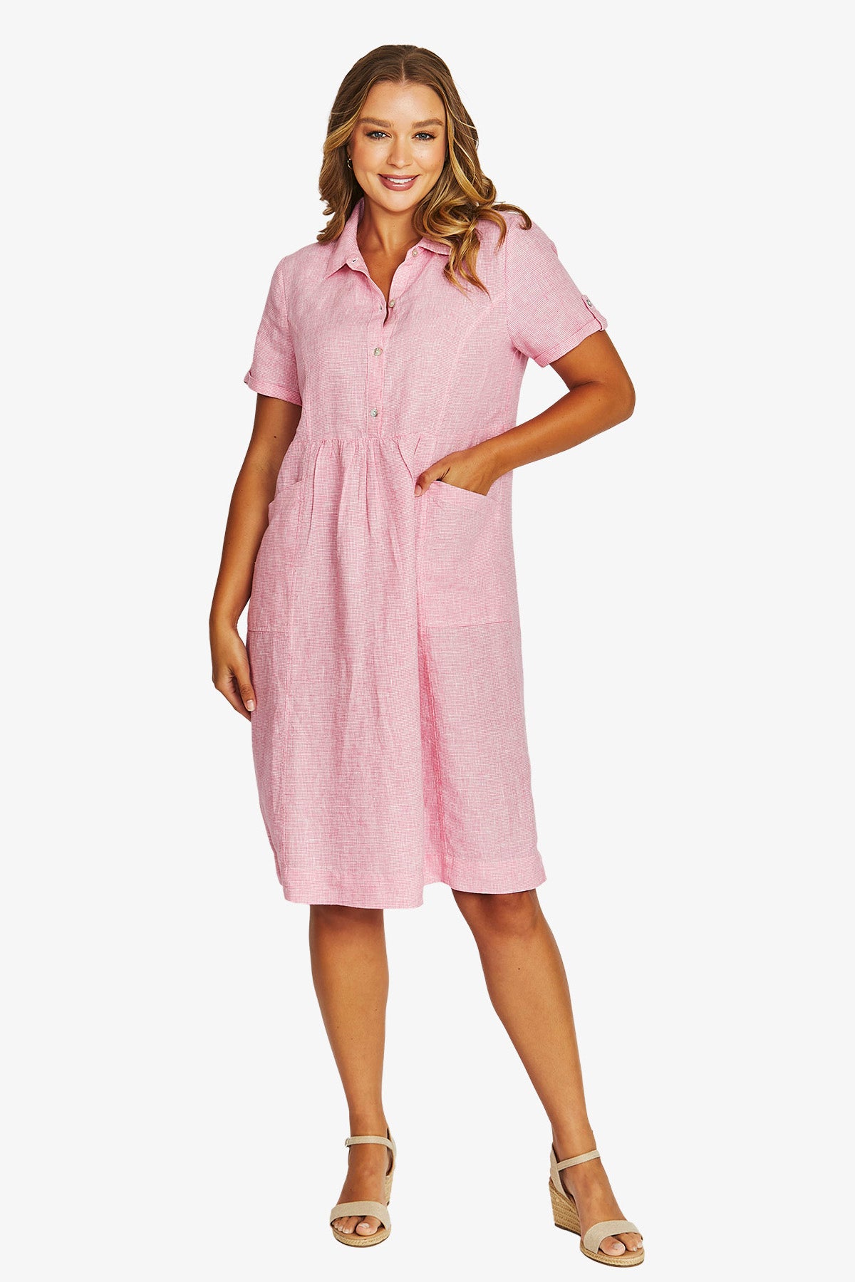 Jump Mini Check Collar Dress
