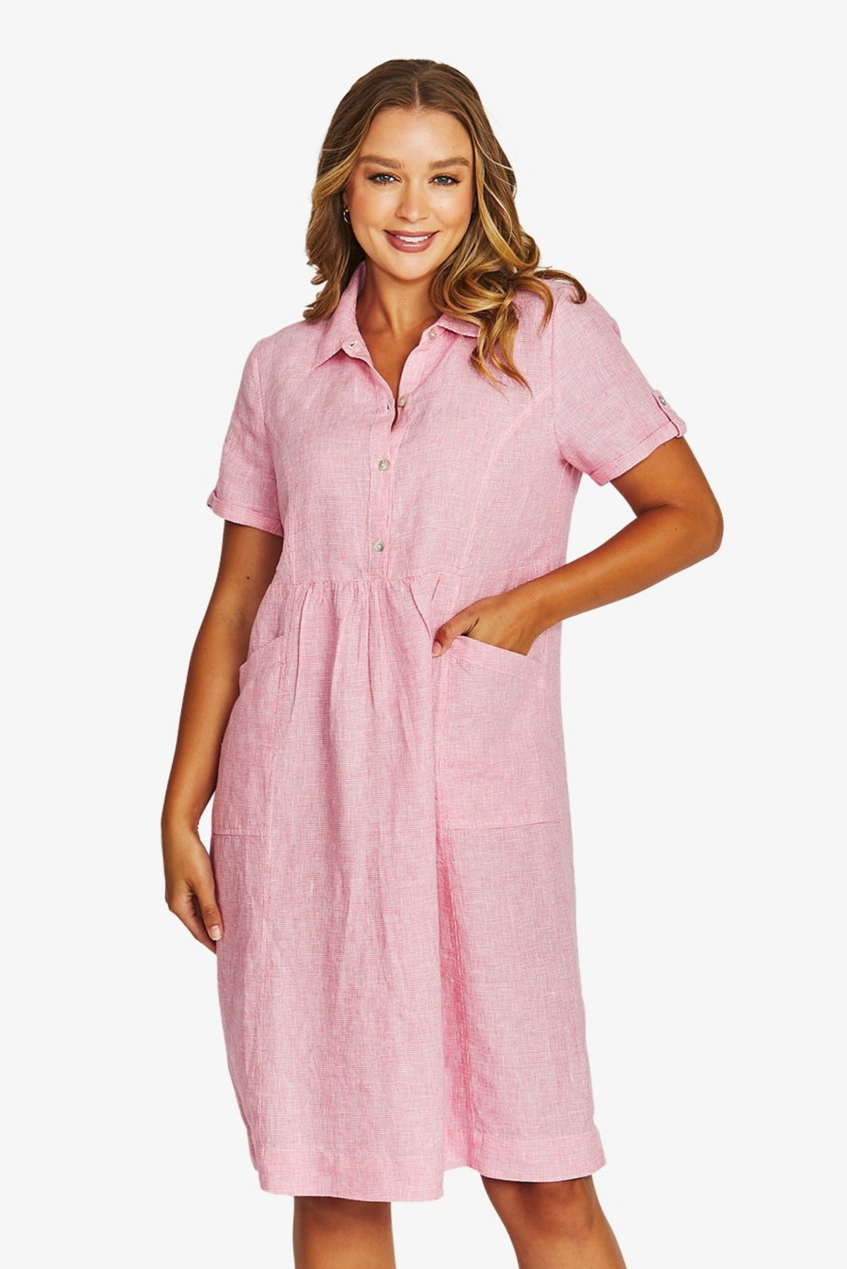 Jump Mini Check Collar Dress