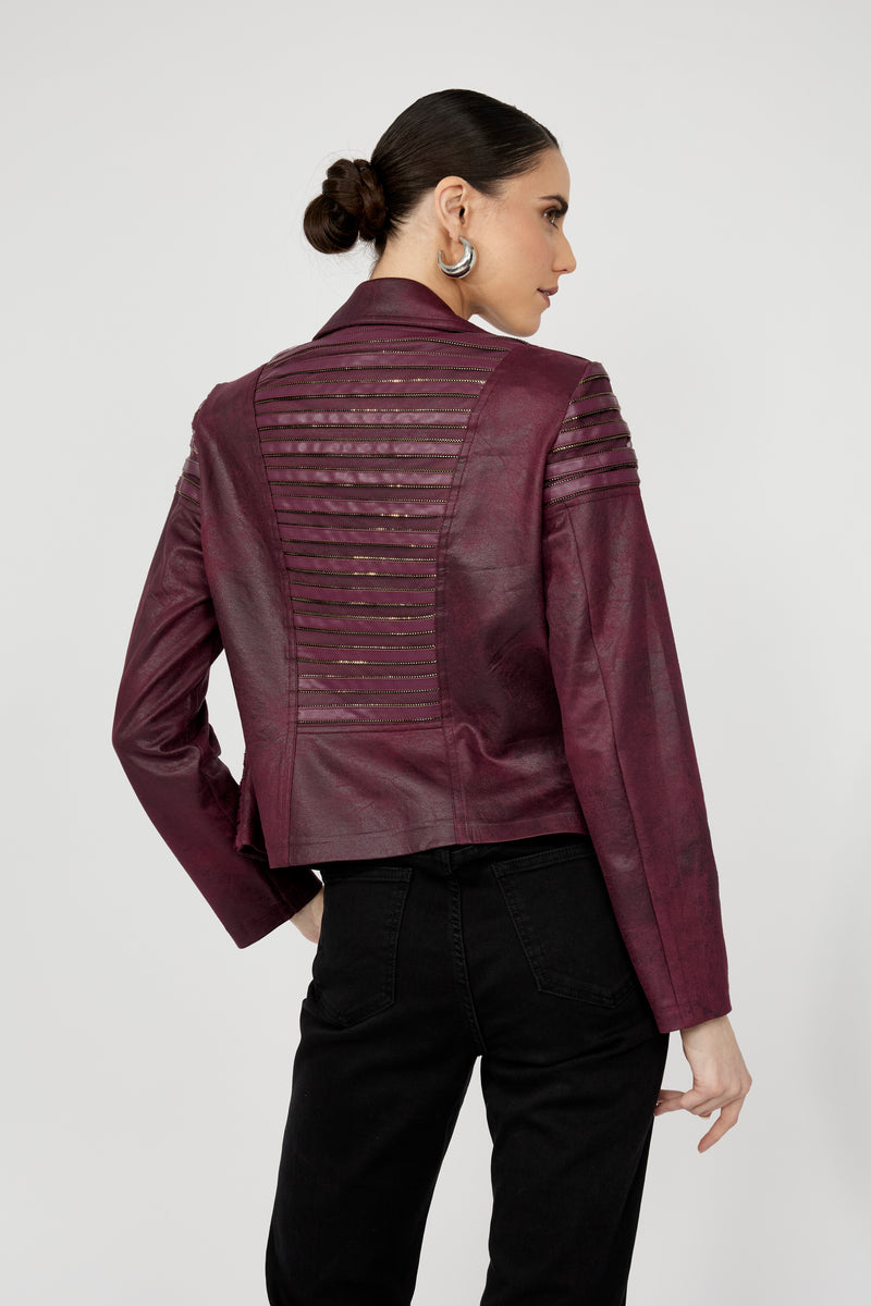 Frank Lyman Plum Biker Jacket
