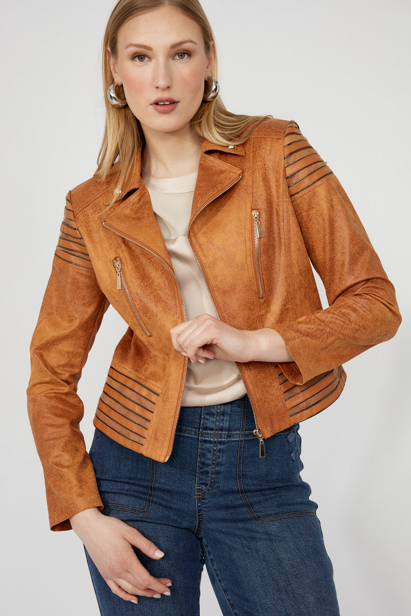Frank Lyman Burnt Orange Biker Jacket