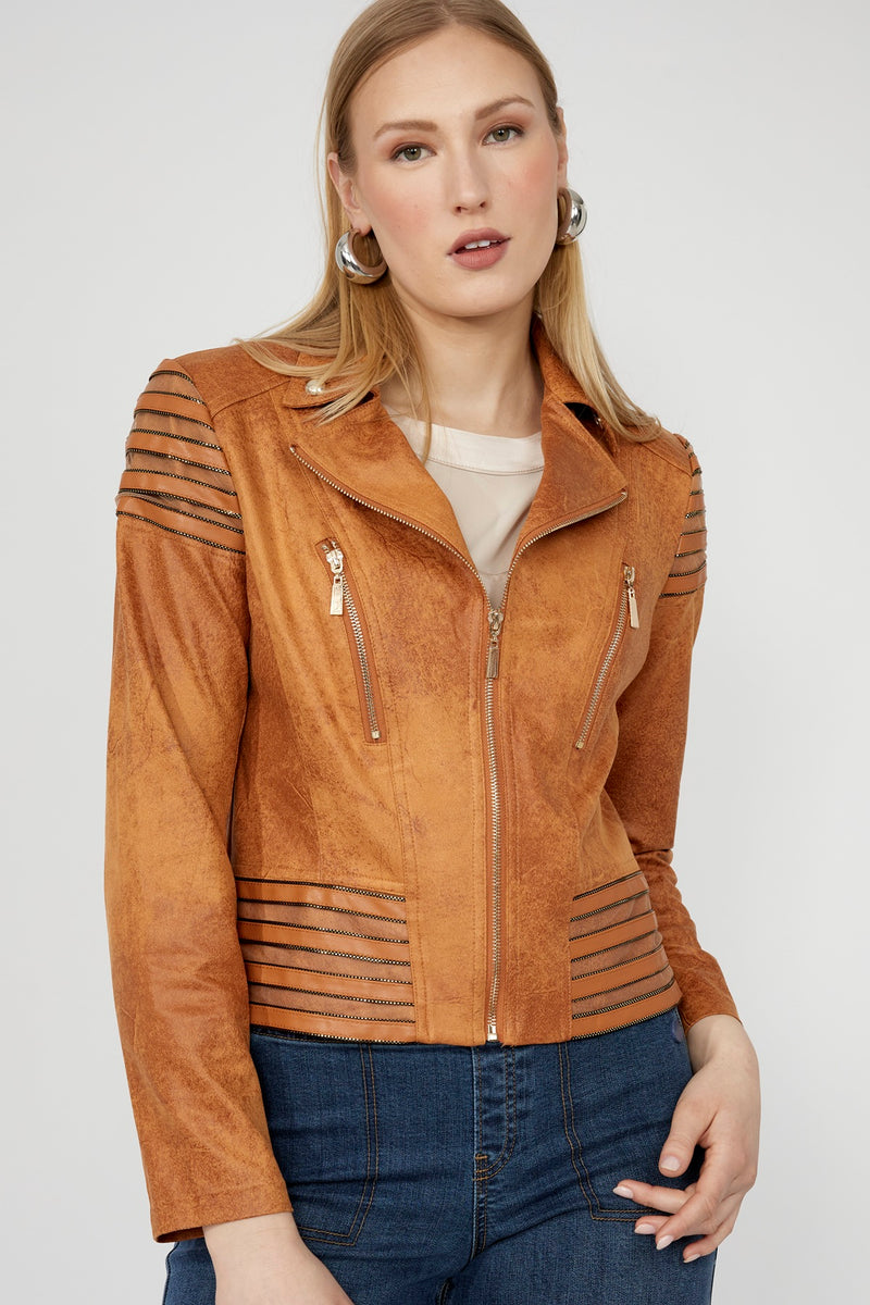 Frank Lyman Burnt Orange Biker Jacket