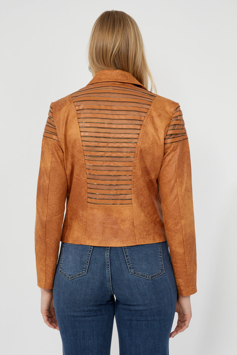 Frank Lyman Burnt Orange Biker Jacket