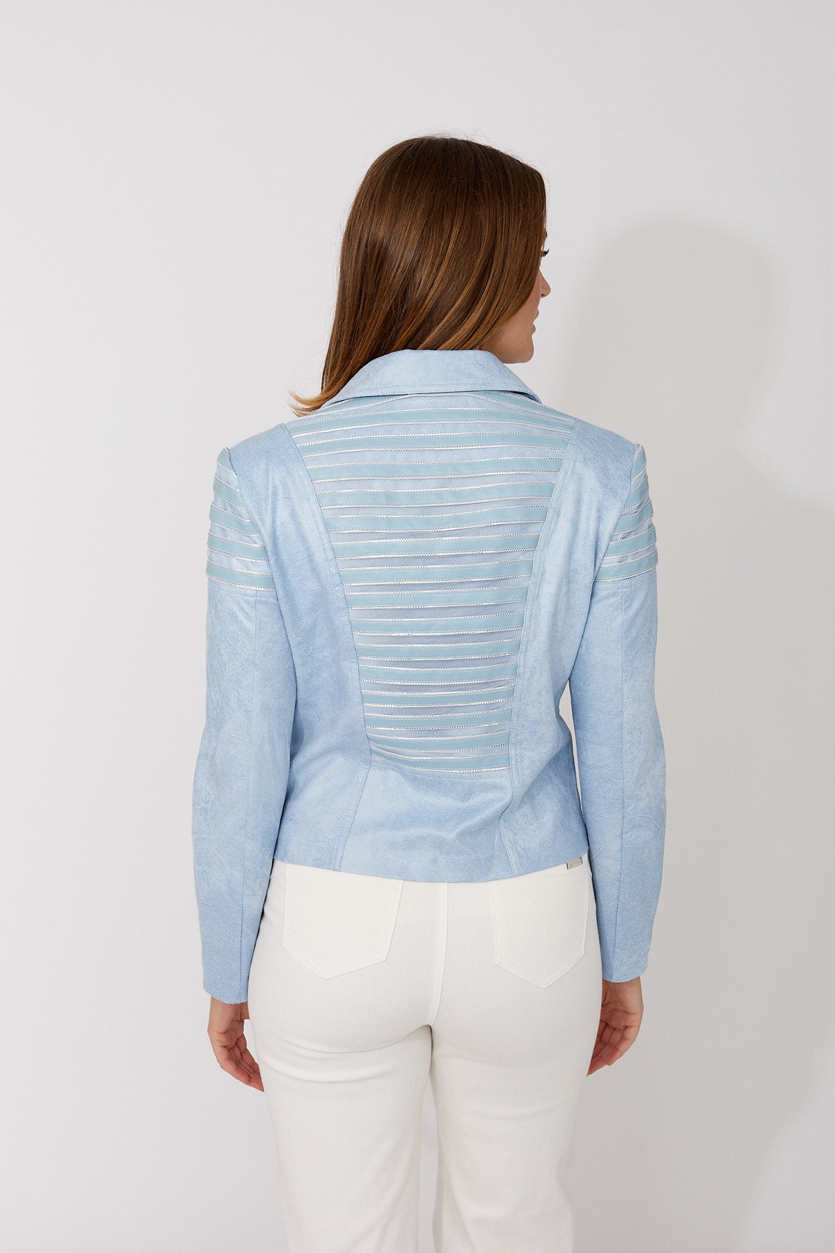 Frank Lyman Light Blue Biker Jacket