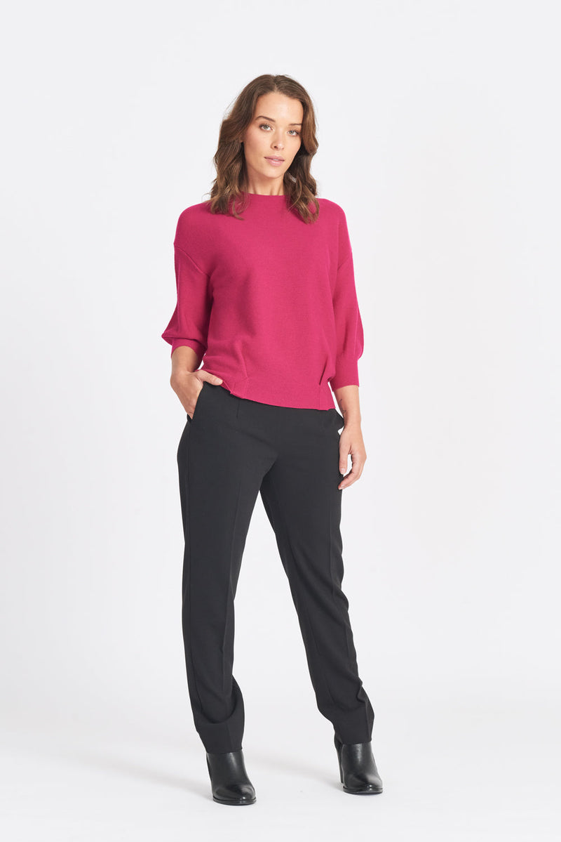 3/4 Tulip Sleeve Jumper - Tamarillo