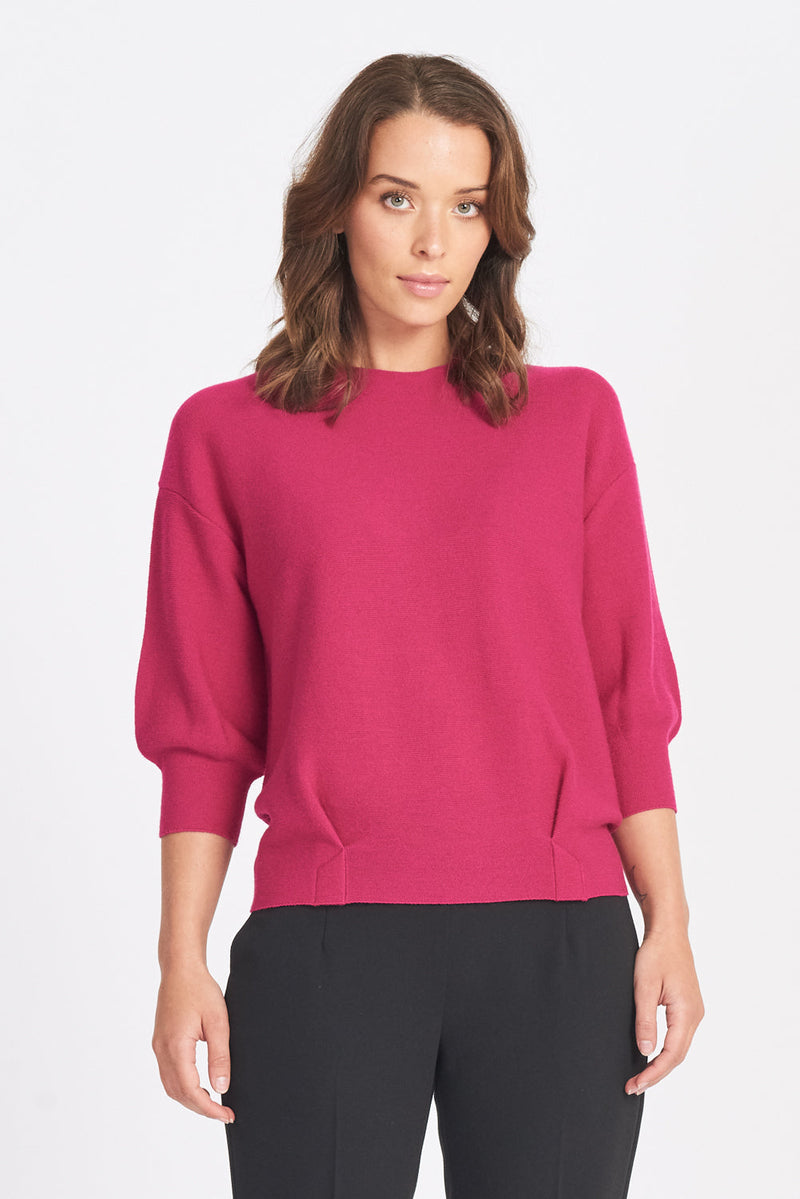 3/4 Tulip Sleeve Jumper - Tamarillo