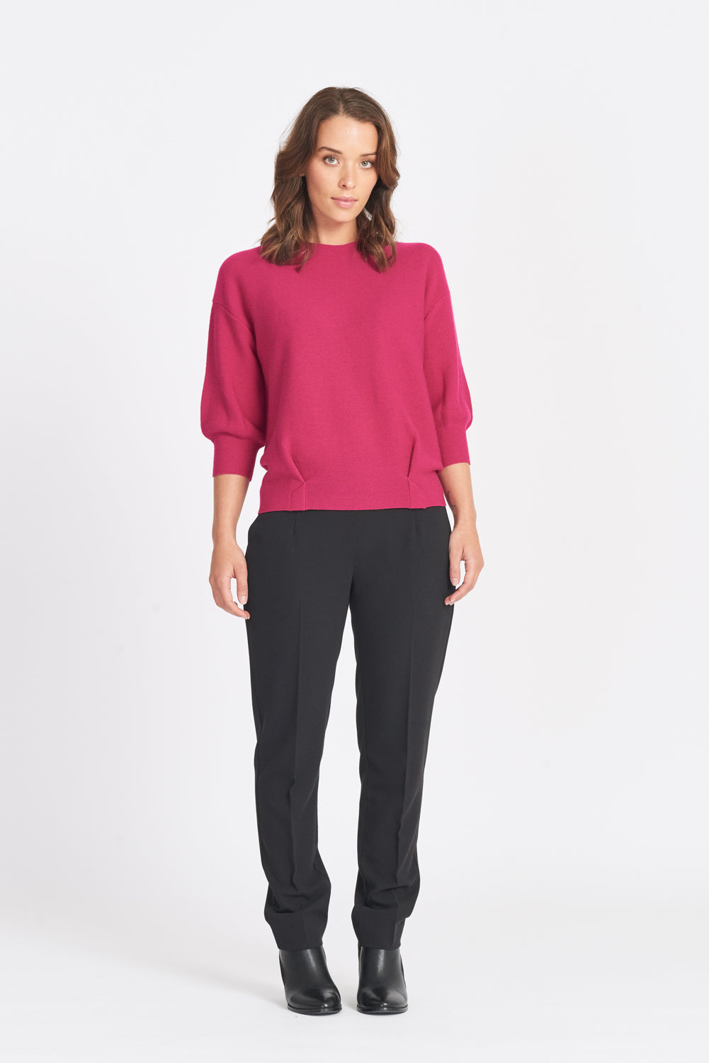 3/4 Tulip Sleeve Jumper - Tamarillo