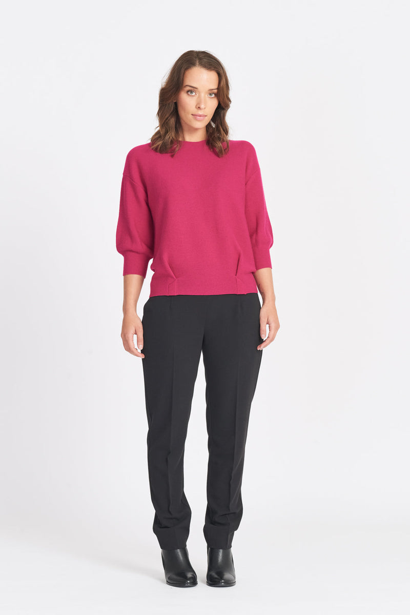 3/4 Tulip Sleeve Jumper - Tamarillo