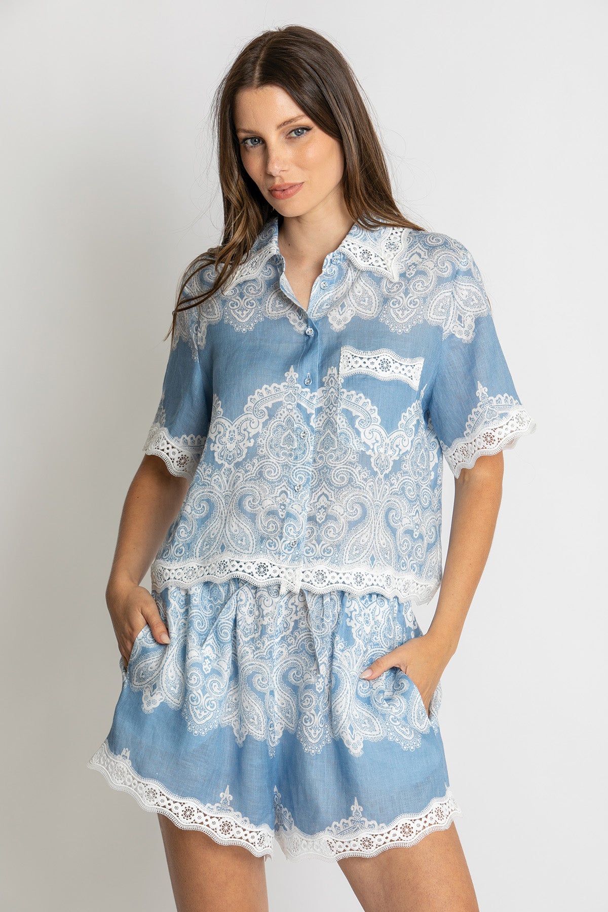 Kachel Nivina Lace Trim Shirt