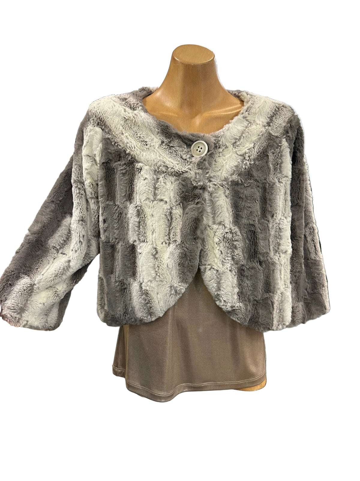 Moss & Spy Faux Fur Bolero - Grey Mink
