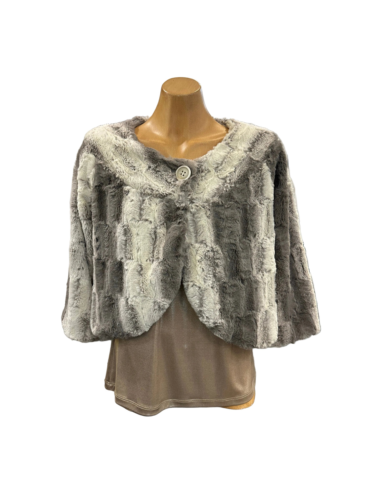 Moss & Spy Faux Fur Bolero - Grey Mink