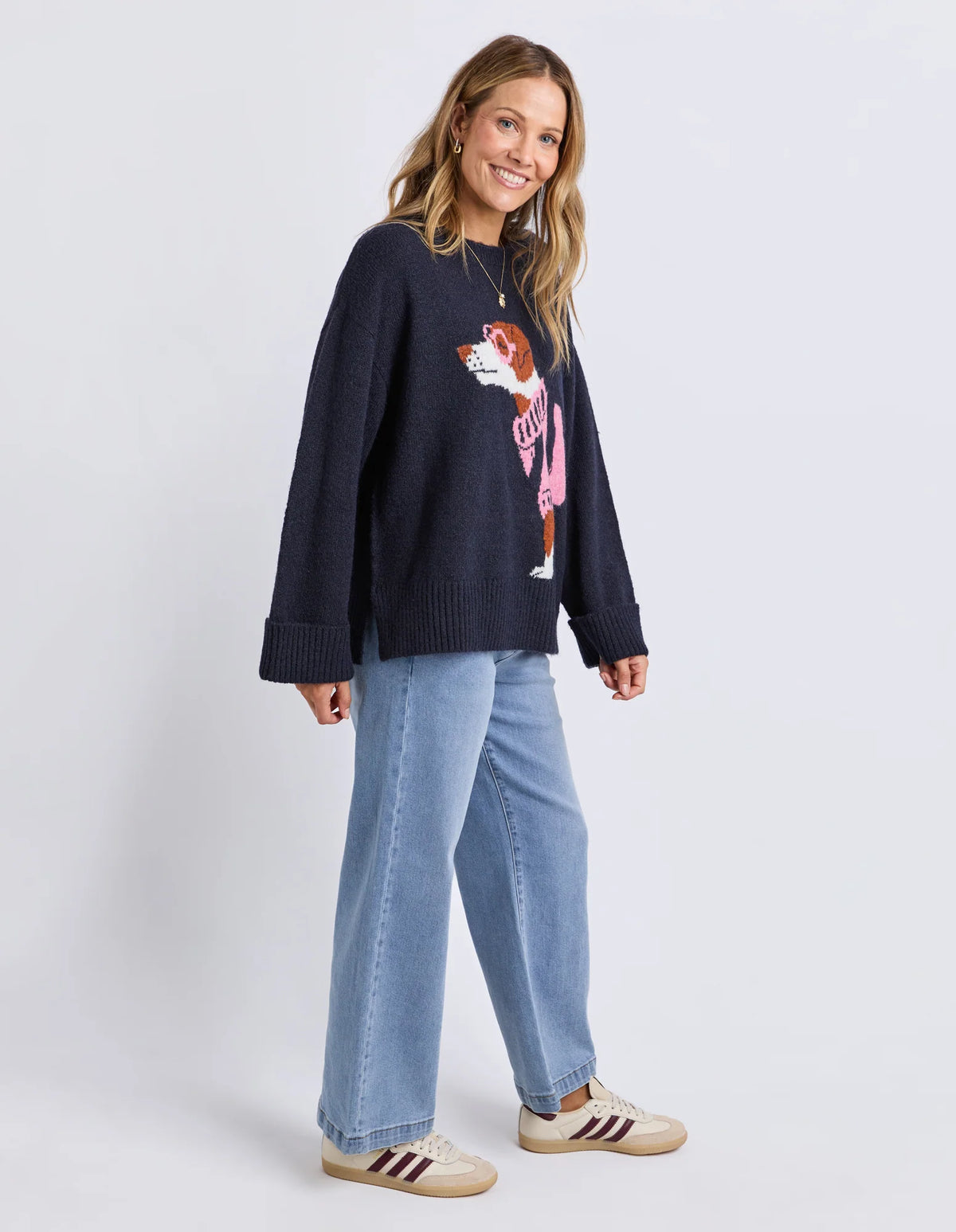 Elm Annie Intersia Knit Navy