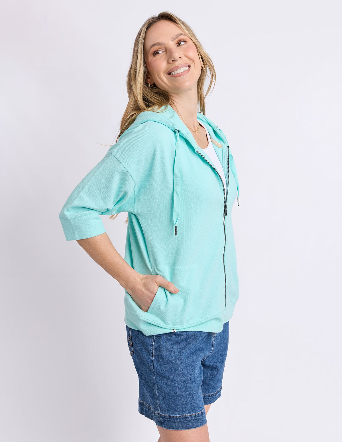 Elm Beachy Zip Hoodie Tonic Blue