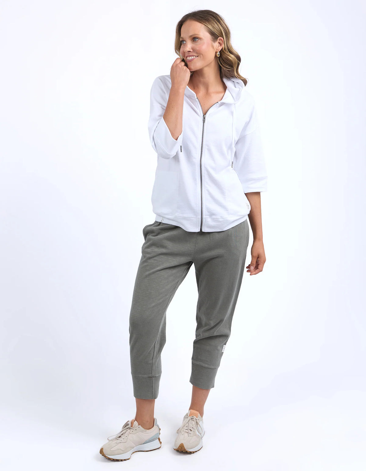 Elm Beachy Zip Hoodie White