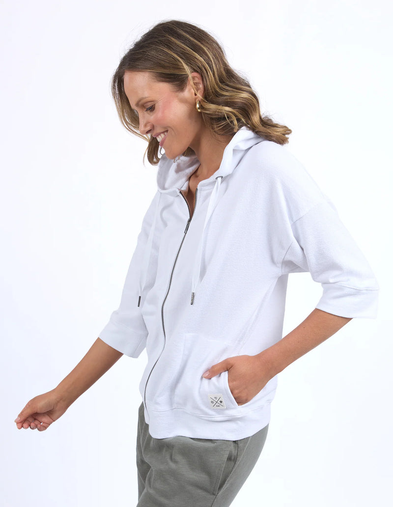 Elm Beachy Zip Hoodie White
