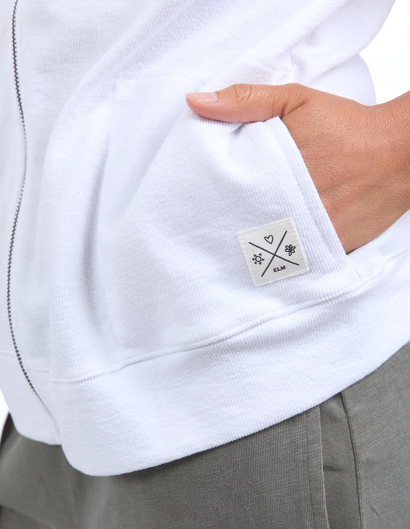 Elm Beachy Zip Hoodie White