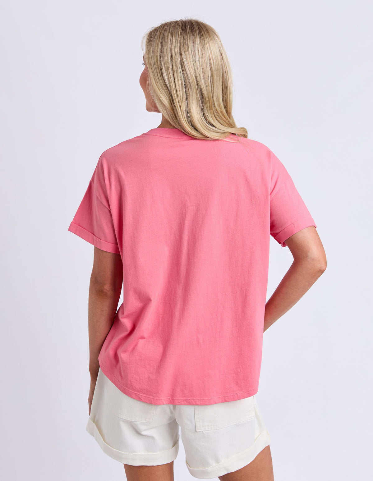 Elm Halli Short Sleeve Tee-Peach Stripe
