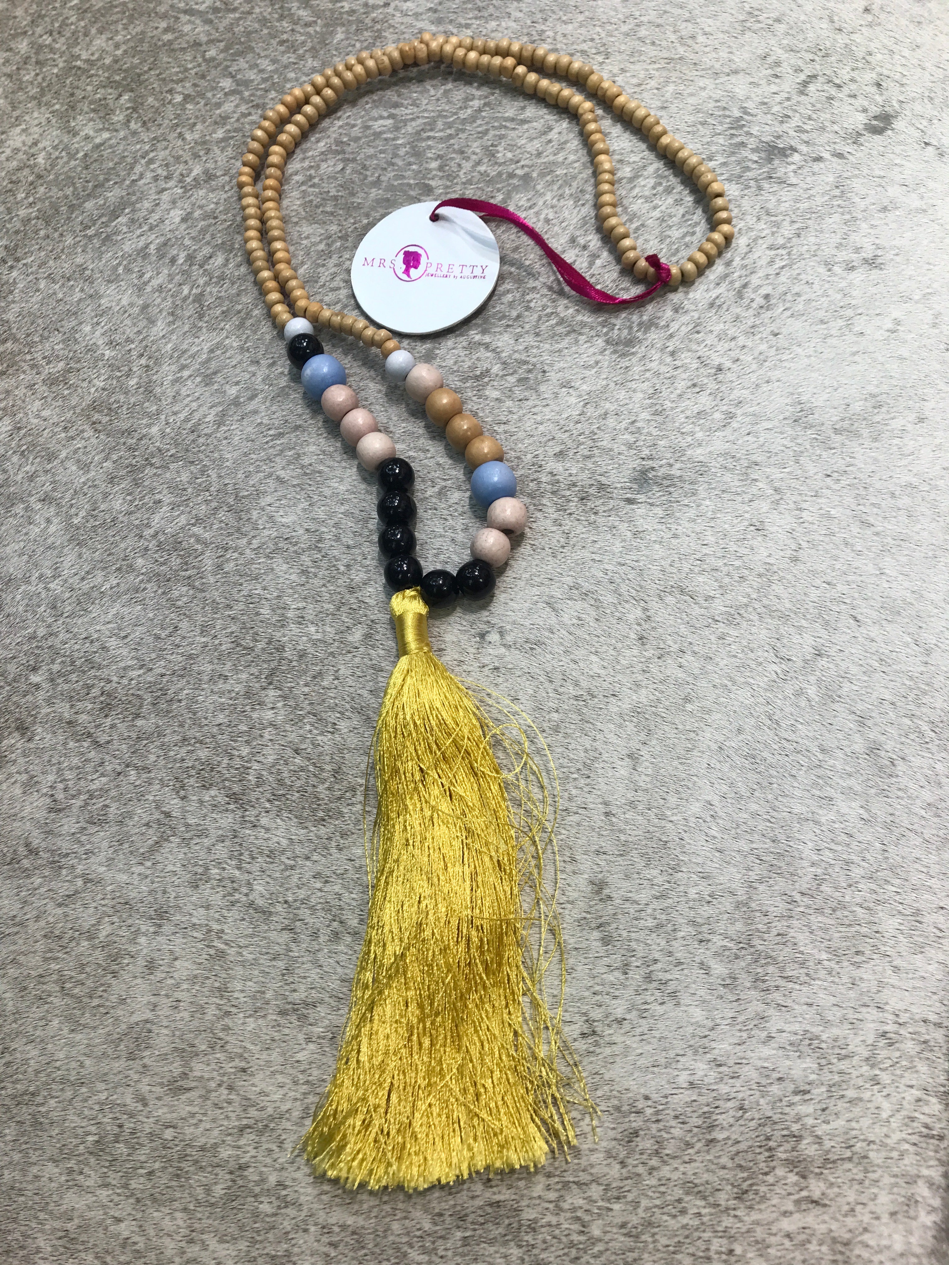 Yellow tassel necklace top