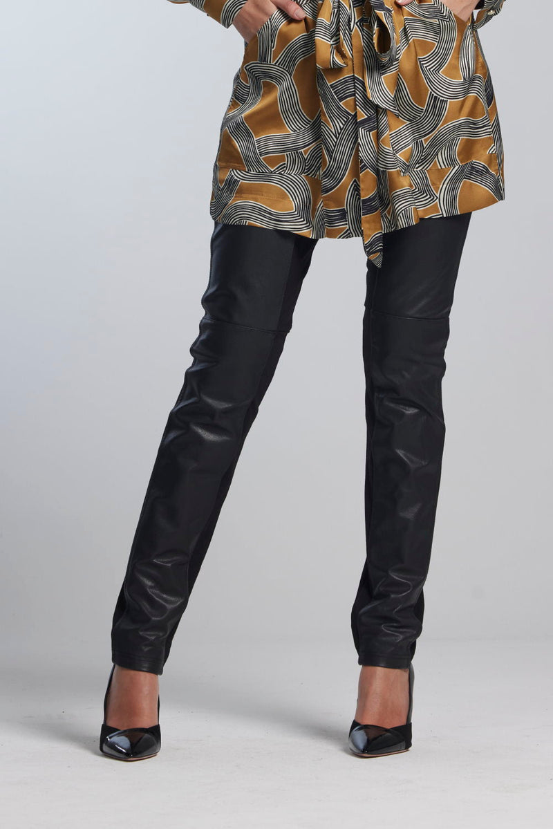 Paula Ryan Leather Front Curve Seam Jean