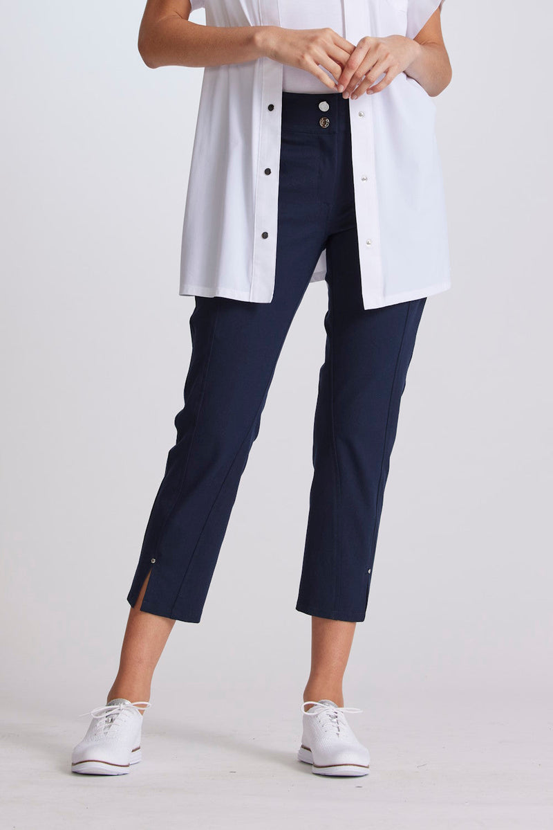 Paula Ryan Panelled Crop Jean - Navy