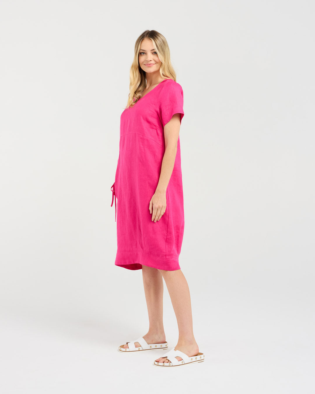 Blackstone Lilian Bubble Hem Dress - Raspberry