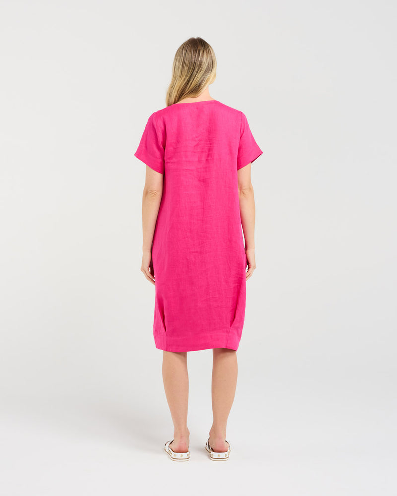 Blackstone Lilian Bubble Hem Dress - Raspberry