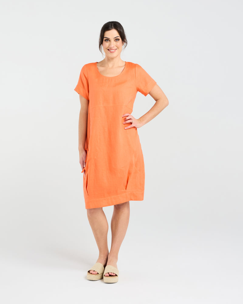 Blackstone Lilian Bubble Hem Dress - Sunset Orange
