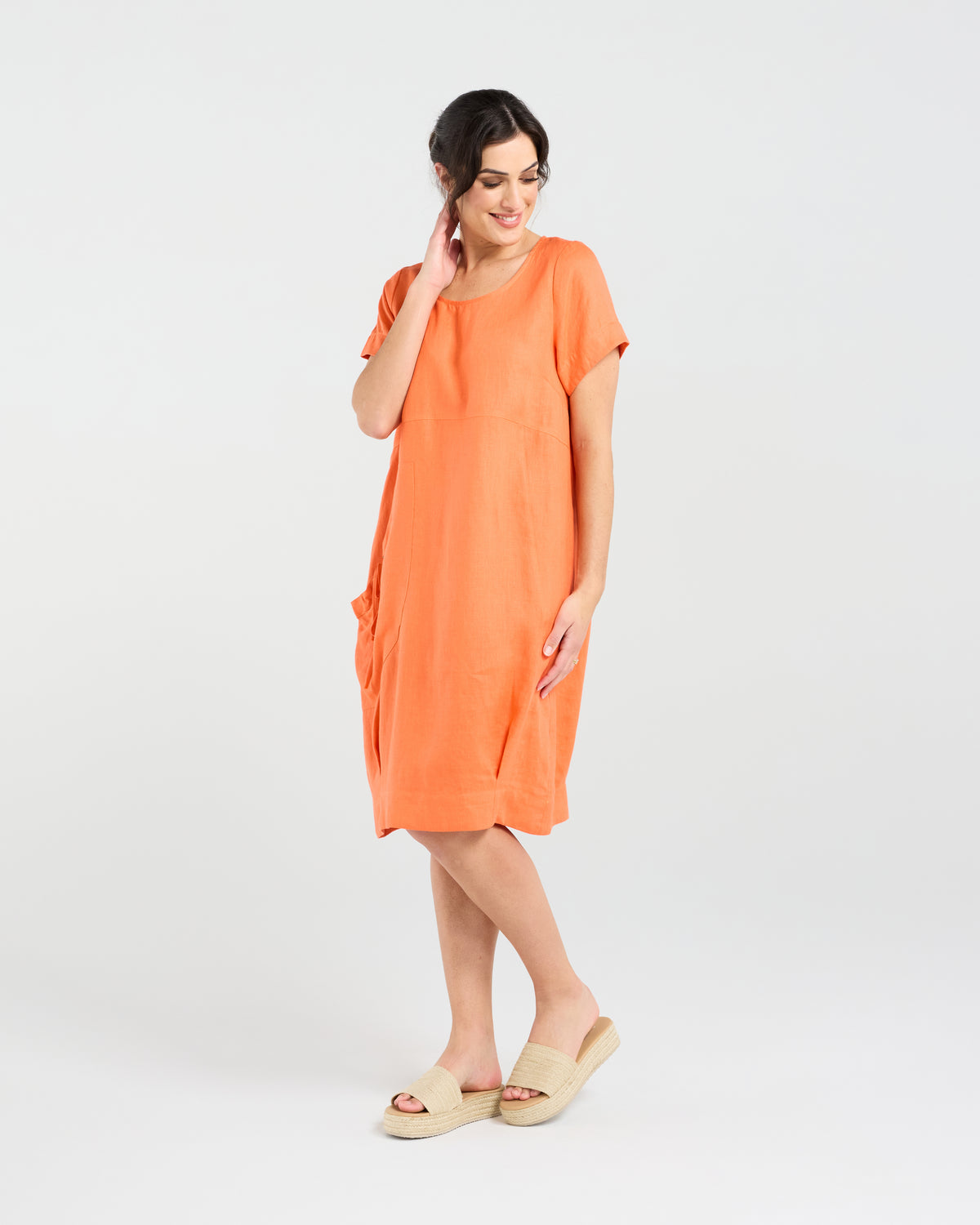Blackstone Lilian Bubble Hem Dress - Sunset Orange