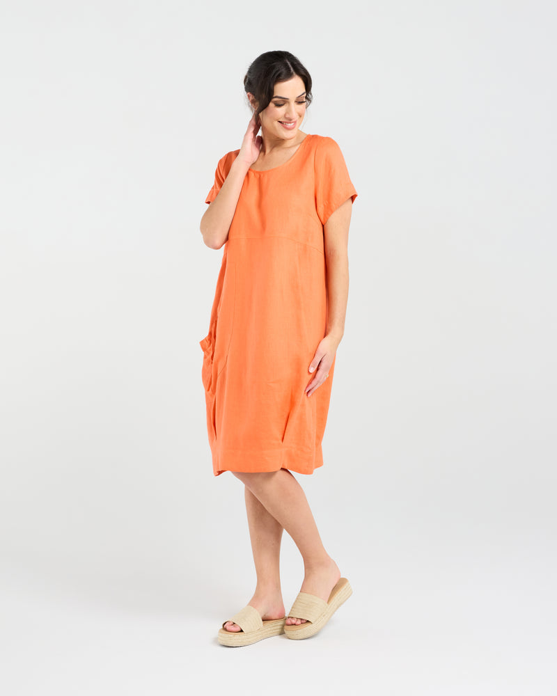 Blackstone Lilian Bubble Hem Dress - Sunset Orange