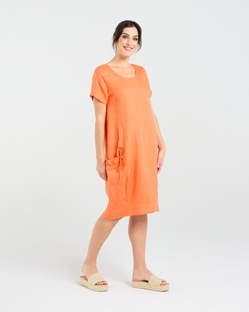 Blackstone Lilian Bubble Hem Dress - Sunset Orange