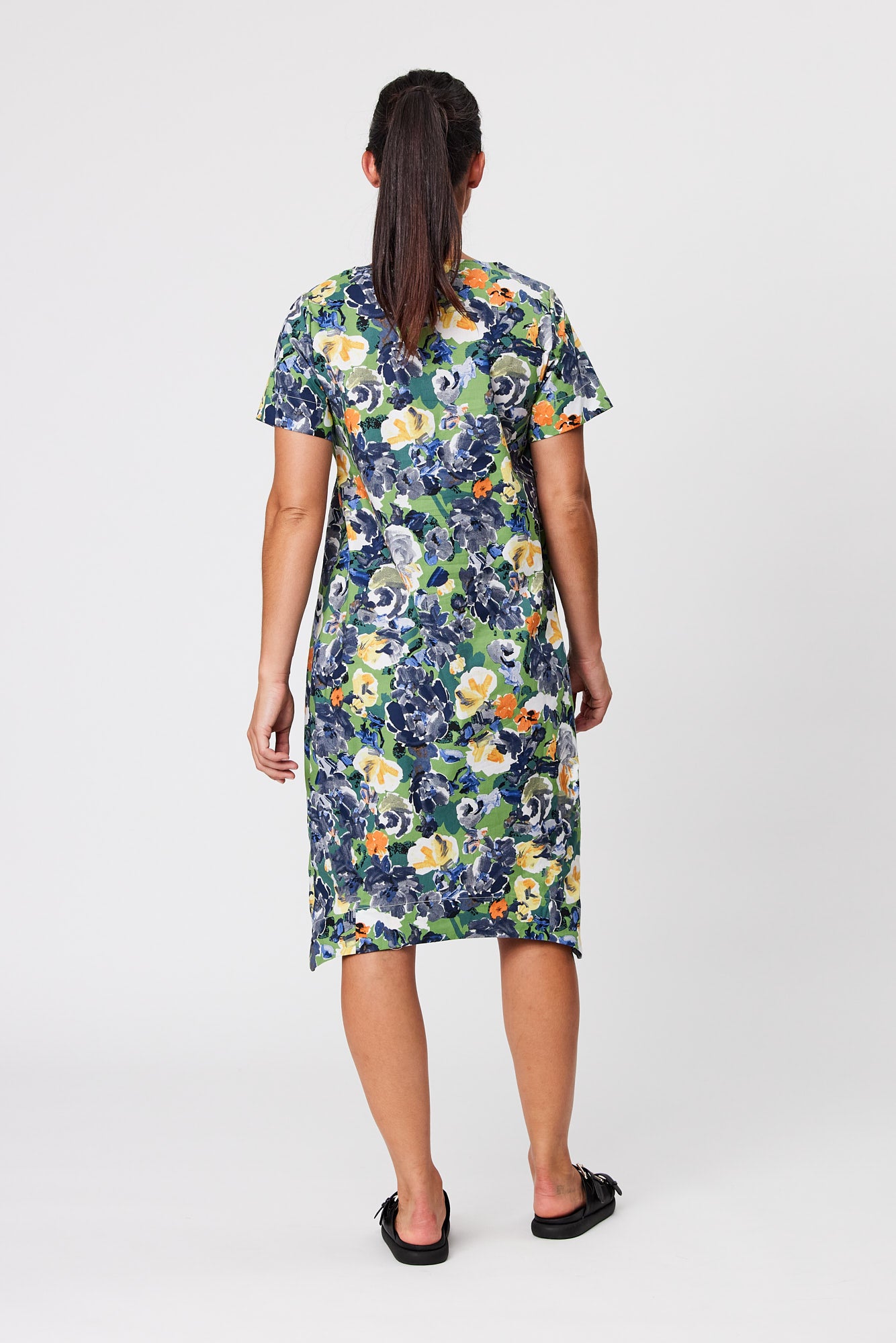 Blackstone Bubble Dress in Floral Sapphire Blue ROSSELLINI SHINE