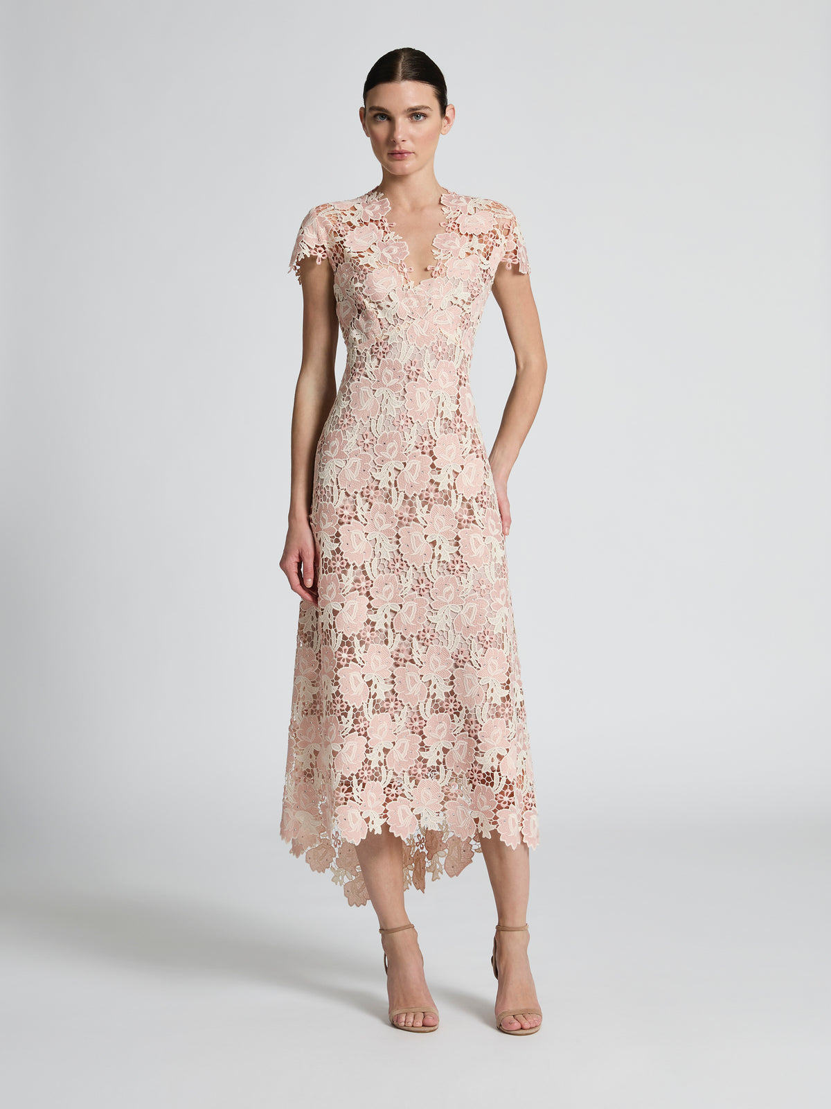 Moss & Spy Belinda Dress-Blush Pink/Cream