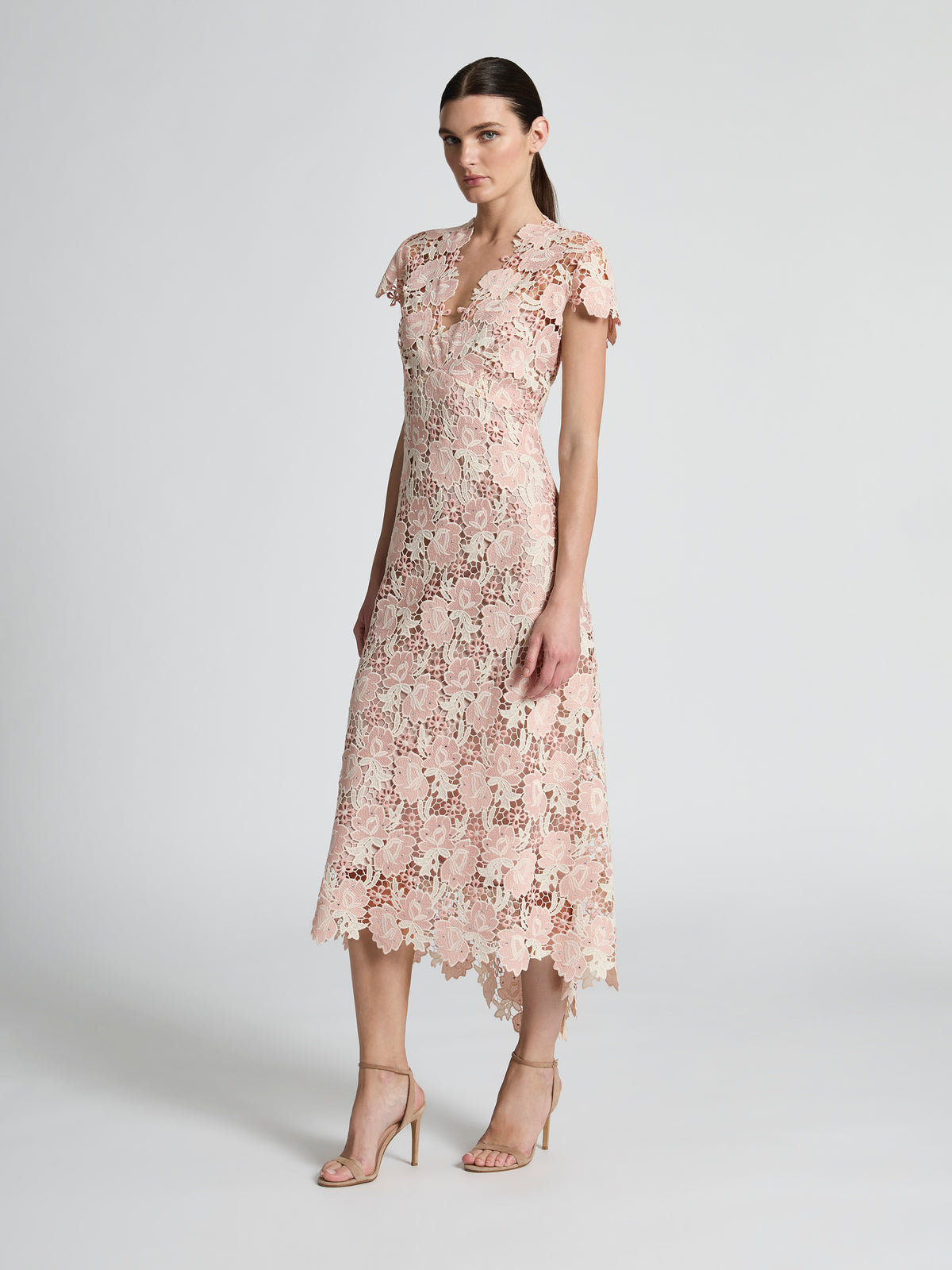 Moss & Spy Belinda Dress-Blush Pink/Cream