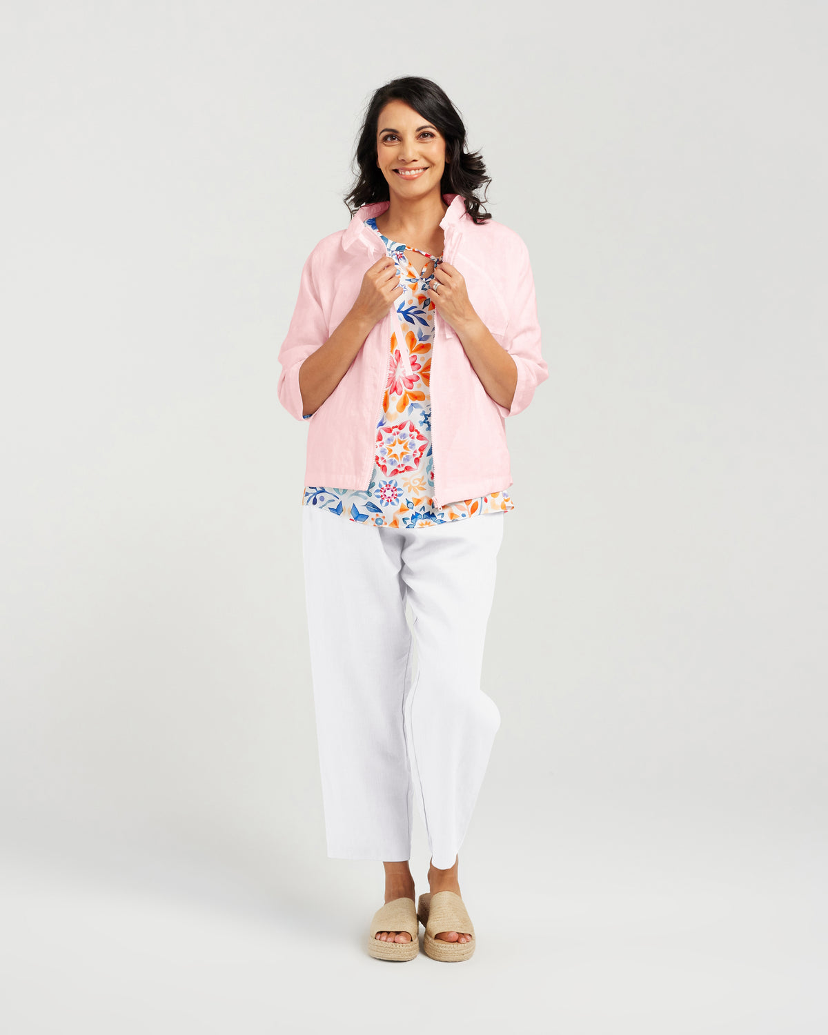 Blackstone Robyn Linen Jacket- Crystal Rose