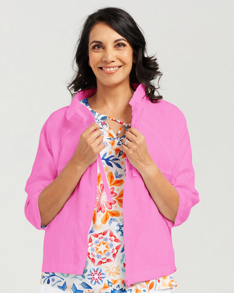 Blackstone Robyn Linen Jacket- Super Pink