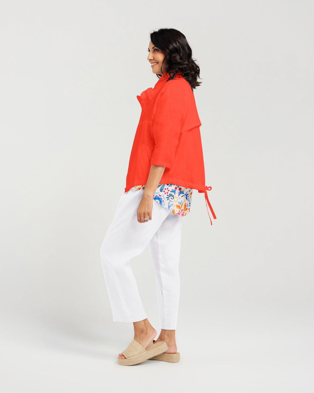 Blackstone Robyn Linen Jacket- Fiesta Red