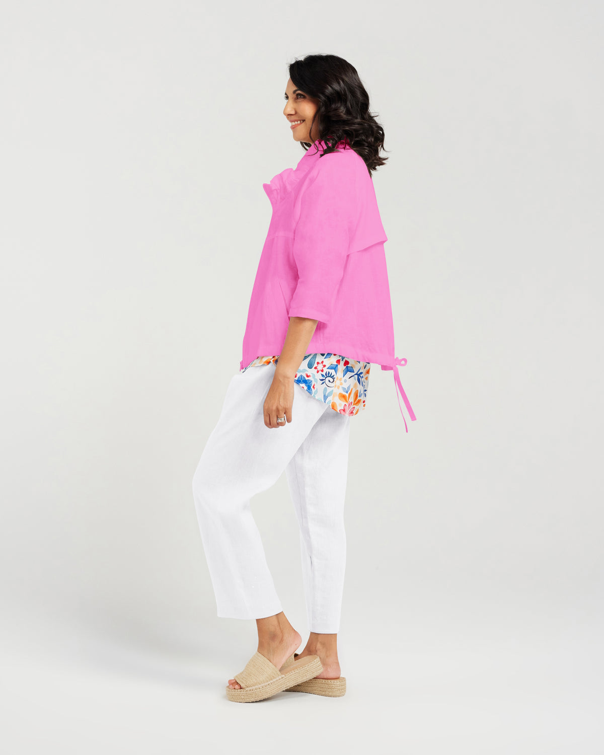 Blackstone Robyn Linen Jacket- Super Pink